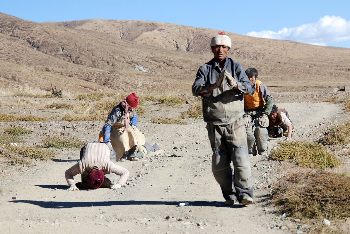 70 Pilgrims Prostrate The Mount Kailash Outer Kora Some pilgrims complete the 52km Mount Kailash Kora doing full-body prostrations along the ground, a slow journey that can take a few weeks.